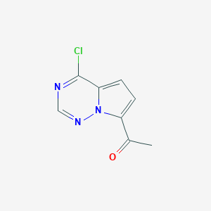 molecular formula C8H6ClN3O B13006822 1-(4-Chloropyrrolo[2,1-f][1,2,4]triazin-7-yl)ethan-1-one 