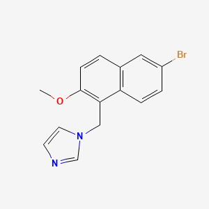 molecular formula C15H13BrN2O B13006830 1-((6-Bromo-2-methoxynaphthalen-1-yl)methyl)-1H-imidazole 