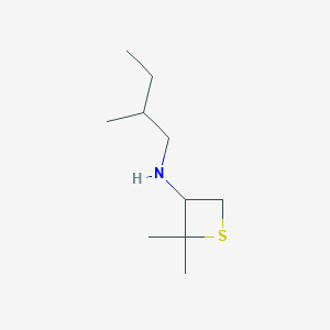 molecular formula C10H21NS B13006845 2,2-Dimethyl-N-(2-methylbutyl)thietan-3-amine 