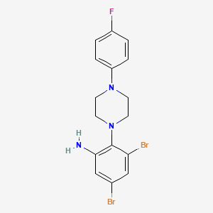 3,5-Dibromo-2-(4-(4-fluorophenyl)piperazin-1-yl)aniline