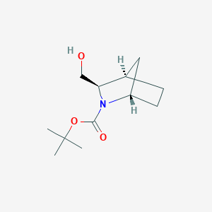 molecular formula C12H21NO3 B13006874 tert-butyl (1S,3R,4R)-3-(hydroxymethyl)-2-azabicyclo[2.2.1]heptane-2-carboxylate CAS No. 553645-75-3