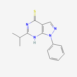 molecular formula C14H14N4S B13006883 6-Isopropyl-1-phenyl-1H-pyrazolo[3,4-d]pyrimidine-4-thiol 