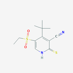 molecular formula C12H16N2O2S2 B13006924 4-(tert-Butyl)-5-(ethylsulfonyl)-2-thioxo-1,2-dihydropyridine-3-carbonitrile 