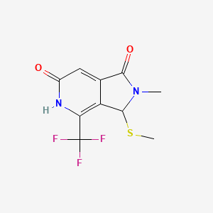 molecular formula C10H9F3N2O2S B13006954 2-Methyl-3-(methylthio)-4-(trifluoromethyl)-2,3-dihydro-1H-pyrrolo[3,4-c]pyridine-1,6(5H)-dione 