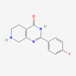 molecular formula C13H12FN3O B13006965 2-(4-Fluorophenyl)-5,6,7,8-tetrahydropyrido[3,4-d]pyrimidin-4(3H)-one 