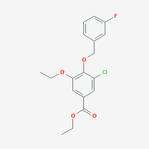 Ethyl 3-chloro-5-ethoxy-4-((3-fluorobenzyl)oxy)benzoate