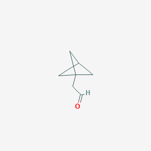 molecular formula C7H10O B13007001 2-{Bicyclo[1.1.1]pentan-1-yl}acetaldehyde 