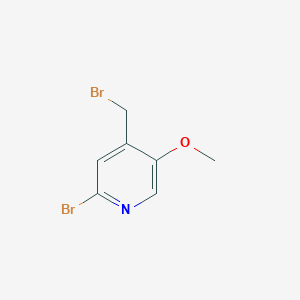 molecular formula C7H7Br2NO B13007009 2-Bromo-4-(bromomethyl)-5-methoxypyridine 