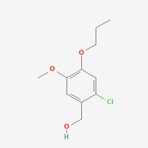 molecular formula C11H15ClO3 B13007021 (2-Chloro-5-methoxy-4-propoxyphenyl)methanol 