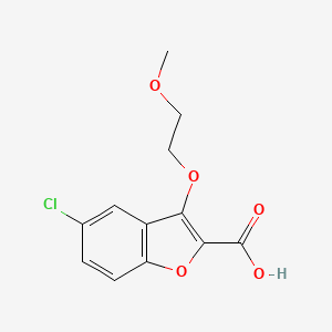 molecular formula C12H11ClO5 B13007041 5-Chloro-3-(2-methoxyethoxy)benzofuran-2-carboxylic acid 