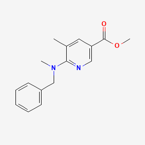 molecular formula C16H18N2O2 B13007060 Methyl 6-(benzyl(methyl)amino)-5-methylnicotinate 