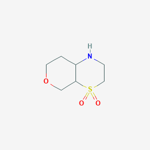 molecular formula C7H13NO3S B13007063 Octahydropyrano[3,4-b][1,4]thiazine 4,4-dioxide 