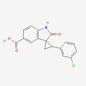 2-(3-Chlorophenyl)-2'-oxospiro[cyclopropane-1,3'-indoline]-5'-carboxylic acid