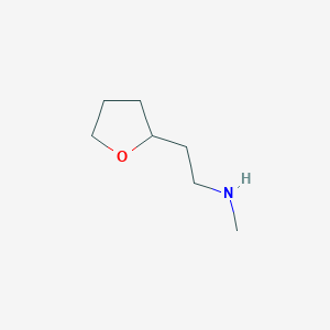 molecular formula C7H15NO B13007078 Methyl[2-(oxolan-2-yl)ethyl]amine 