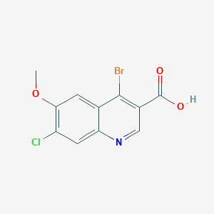 molecular formula C11H7BrClNO3 B13007081 4-Bromo-7-chloro-6-methoxyquinoline-3-carboxylic acid 