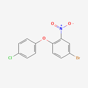 molecular formula C12H7BrClNO3 B13007088 4-Bromo-1-(4-chlorophenoxy)-2-nitrobenzene 