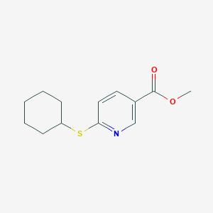 molecular formula C13H17NO2S B13007119 Methyl 6-(cyclohexylthio)nicotinate 