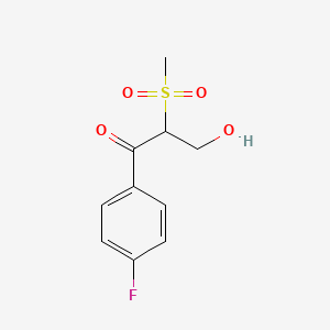 molecular formula C10H11FO4S B13007162 1-(4-Fluorophenyl)-3-hydroxy-2-(methylsulfonyl)propan-1-one 