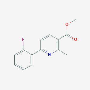 molecular formula C14H12FNO2 B13007195 Methyl 6-(2-fluorophenyl)-2-methylnicotinate 