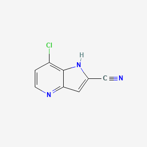 molecular formula C8H4ClN3 B13007218 7-chloro-1H-pyrrolo[3,2-b]pyridine-2-carbonitrile 