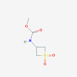 molecular formula C5H9NO4S B13007221 Methyl(1,1-dioxidothietan-3-yl)carbamate 