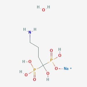 molecular formula C4H14NNaO8P2 B13007256 Alendronate monosodium monohydrate CAS No. 260055-05-8