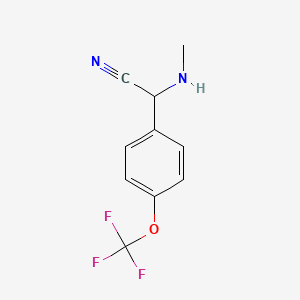 molecular formula C10H9F3N2O B13007270 2-(Methylamino)-2-(4-(trifluoromethoxy)phenyl)acetonitrile 