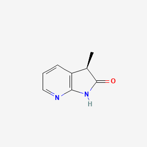 molecular formula C8H8N2O B13007282 (R)-3-Methyl-1,3-dihydro-2H-pyrrolo[2,3-b]pyridin-2-one 