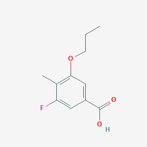 molecular formula C11H13FO3 B13007289 3-Fluoro-4-methyl-5-propoxybenzoic acid 