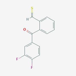 molecular formula C14H8F2OS B13007294 2-(3,4-Difluorobenzoyl)thiobenzaldehyde 