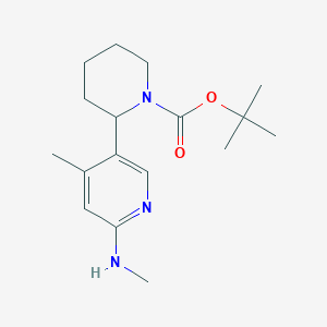 molecular formula C17H27N3O2 B13007324 tert-Butyl 2-(4-methyl-6-(methylamino)pyridin-3-yl)piperidine-1-carboxylate 