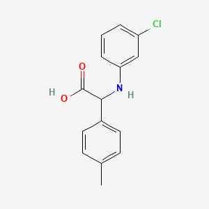 molecular formula C15H14ClNO2 B13007332 (3-Chloro-phenylamino)-p-tolyl-acetic acid 