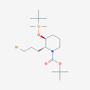 tert-butyl (2R,3S)-2-(3-bromopropyl)-3-[tert-butyl(dimethyl)silyl]oxypiperidine-1-carboxylate