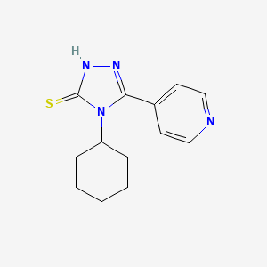 molecular formula C13H16N4S B1300735 4-Cyclohexyl-5-pyridin-4-yl-4H-[1,2,4]triazole-3-thiol CAS No. 23714-52-5
