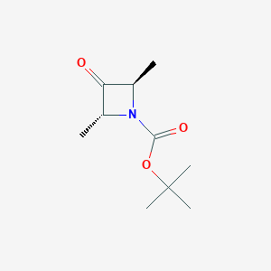 molecular formula C10H17NO3 B13007370 Tert-butyl trans-2,4-dimethyl-3-oxoazetidine-1-carboxylate 