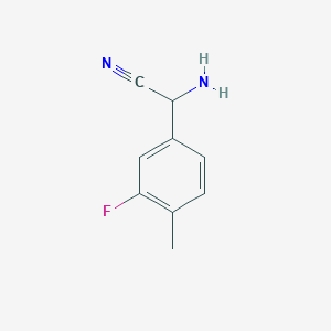 molecular formula C9H9FN2 B13007391 2-Amino-2-(3-fluoro-4-methylphenyl)acetonitrile 