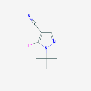 molecular formula C8H10IN3 B13007394 1-(tert-Butyl)-5-iodo-1H-pyrazole-4-carbonitrile 