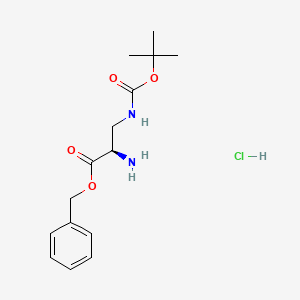 molecular formula C15H23ClN2O4 B13007408 H-D-Dap(Boc)-OBzl.HCl 