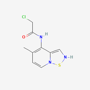 molecular formula C9H10ClN3OS B13007416 2-Chloro-N-(5-methyl-2H-[1,2,5]thiadiazolo[2,3-a]pyridin-4-yl)acetamide 