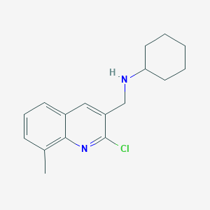 B1300746 (2-Chloro-8-methyl-quinolin-3-ylmethyl)-cyclohexyl-amine CAS No. 606095-54-9