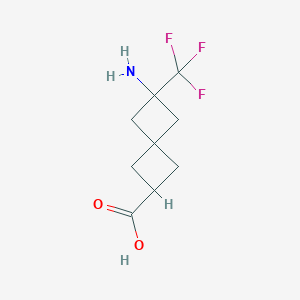 molecular formula C9H12F3NO2 B13007488 6-Amino-6-(trifluoromethyl)spiro[3.3]heptane-2-carboxylic acid 