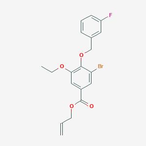 Allyl 3-bromo-5-ethoxy-4-((3-fluorobenzyl)oxy)benzoate