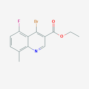 molecular formula C13H11BrFNO2 B13007511 Ethyl 4-bromo-5-fluoro-8-methylquinoline-3-carboxylate 