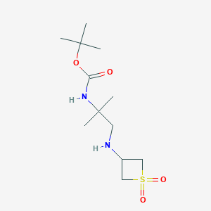 molecular formula C12H24N2O4S B13007516 tert-Butyl(1-((1,1-dioxidothietan-3-yl)amino)-2-methylpropan-2-yl)carbamate 