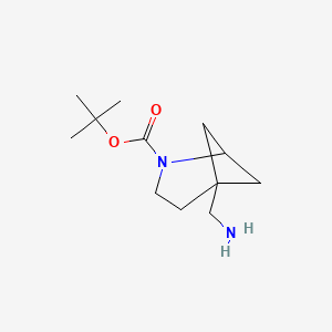 molecular formula C12H22N2O2 B13007518 Tert-butyl 5-(aminomethyl)-2-azabicyclo[3.1.1]heptane-2-carboxylate 