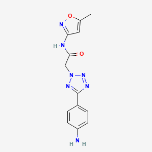 molecular formula C13H13N7O2 B1300752 2-[5-(4-氨基苯基)-四唑-2-基]-N-(5-甲基异恶唑-3-基)-乙酰胺 CAS No. 436092-90-9