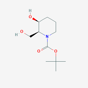 molecular formula C11H21NO4 B13007523 tert-Butyl(2S,3S)-3-hydroxy-2-(hydroxymethyl)piperidine-1-carboxylate 