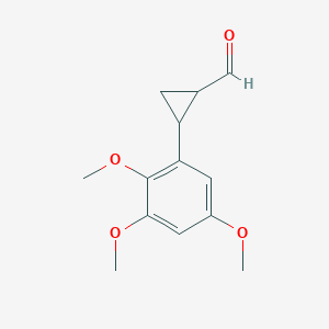 molecular formula C13H16O4 B13007544 2-(2,3,5-Trimethoxyphenyl)cyclopropanecarbaldehyde 