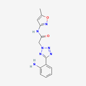 molecular formula C13H13N7O2 B1300755 2-[5-(2-氨基苯基)-四唑-2-基]-N-(5-甲基-异恶唑-3-基)-乙酰胺 CAS No. 436093-06-0