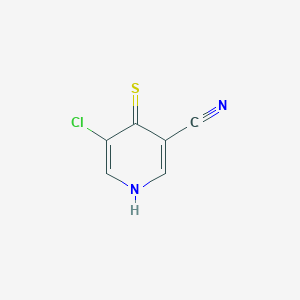 molecular formula C6H3ClN2S B13007572 5-Chloro-4-mercaptonicotinonitrile 